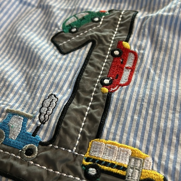 Seersucker Summer Toddler Romper - Picture 10 of 10